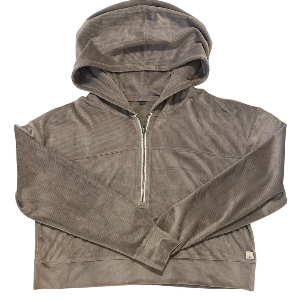 Vuori Haven Half Zip Velour Hoodie In Graphite XL - Picture 2 of 8